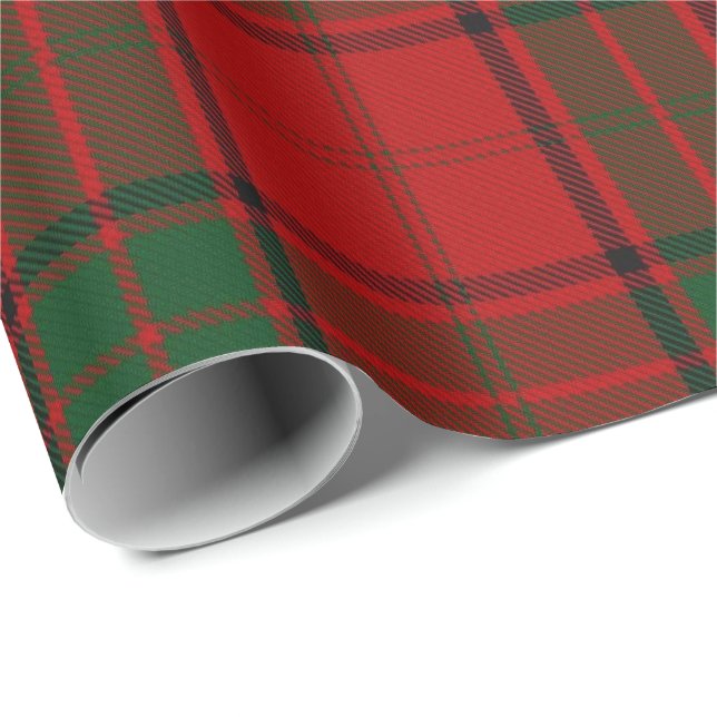 Clan-Maxwell schottischer roter grüner Tartan Geschenkpapier (Rolleneckpunkt)