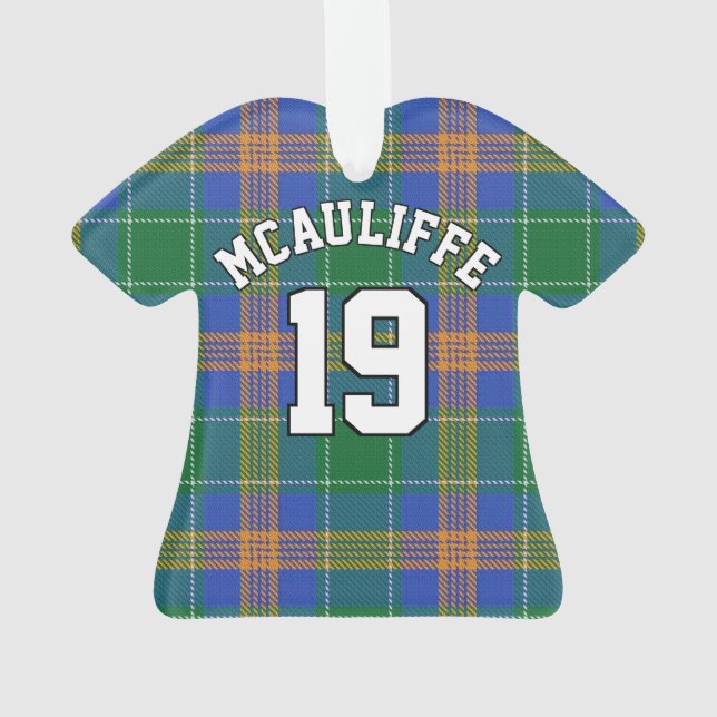 Clan McAuliffe MacAuliffe Tartan Christmas Jersey Ornament (Rückseite)