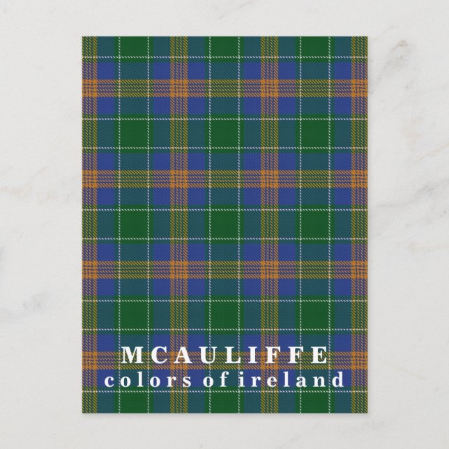 Clan McAuliffe Tartan Postkarte (Vorderseite)