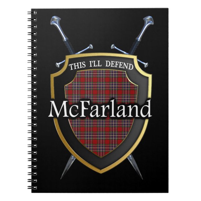 Clan McFarland MacFarlane Tartan-Schild u. Notizblock (Vorderseite)