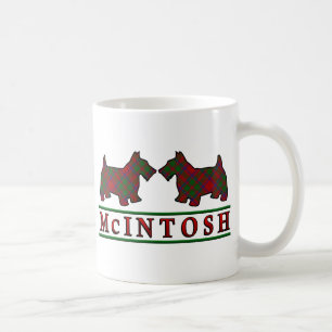 Clan McIntosh Tartan Scottish Scottie Dogs Kaffeetasse