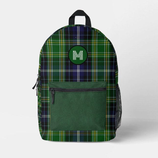 Clan McKellar Kariert Mit Monogramm Bedruckter Rucksack (Vorderseite)