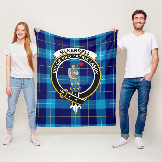 Clan McKerrell Blue Schottenkaro Tartan Fleecedecke (Beispiel)