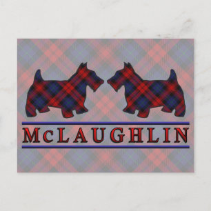 Clan McLaughlin MacLachlan Tartan Scottie Dogs Postkarte