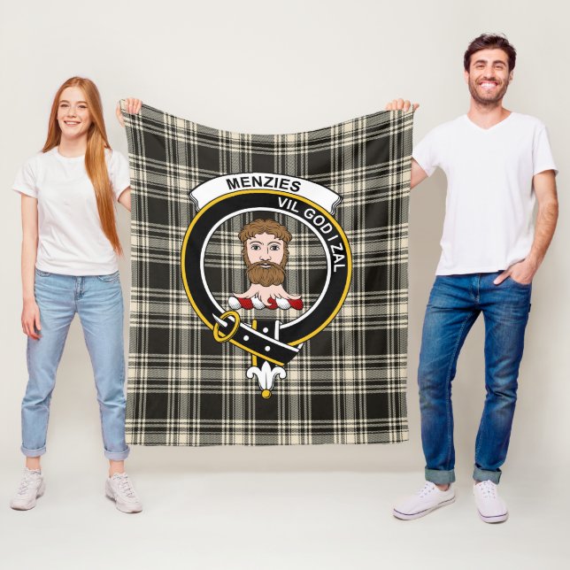 Clan Menzies Black & White Ancient Tartan Kariert Fleecedecke (Beispiel)