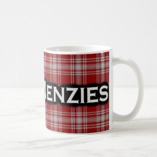 Clan Menzies Red and White Tartan Scottish Tasse