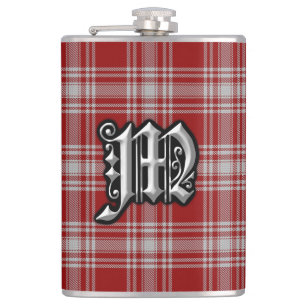 Clan Menzies Red White Tartan Old Scotland Flask Flachmann