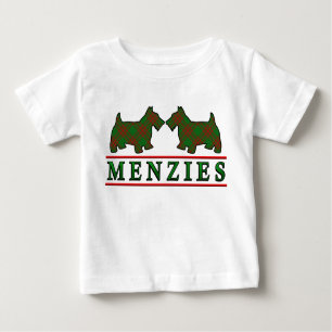 Clan Menzies Scottie Dogs Scottish Clan Tartan Baby T-shirt