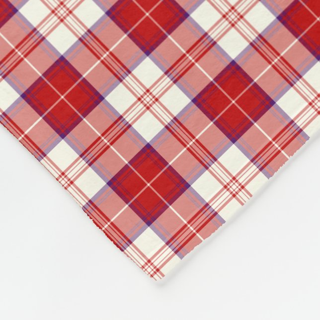 Clan Menzies Tartan Rot und Weiß Kariert Fleecedecke (Ecke)