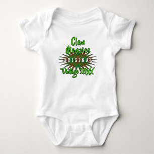Clan Menzies Tartan sprengte Vintages Birthyear Baby Strampler