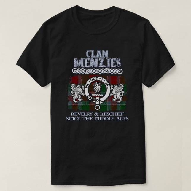 Clan Menzies Wappen Schottischer Clans Schottische T-Shirt (Design vorne)