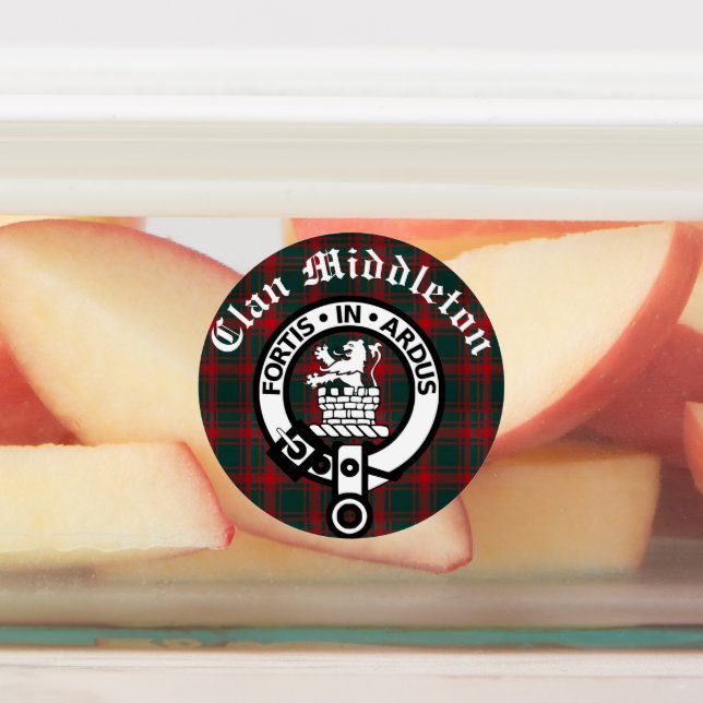 Clan Middleton Wappen Abzeichen und Tartan Etiketten (Befestigt)