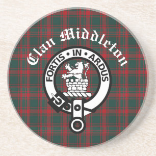 Clan Middleton Wappen Abzeichen und Tartan Getränkeuntersetzer