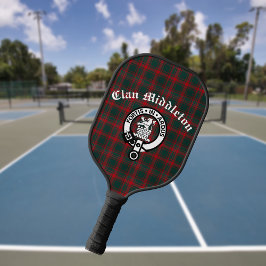 Clan Middleton Wappen Abzeichen und Tartan Pickleball Schläger