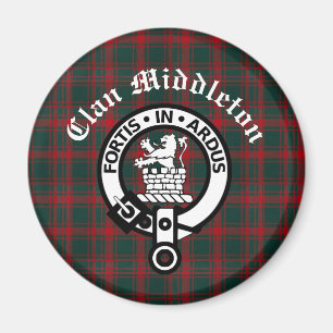 Clan Middleton-Wappen und Tartan Magnet