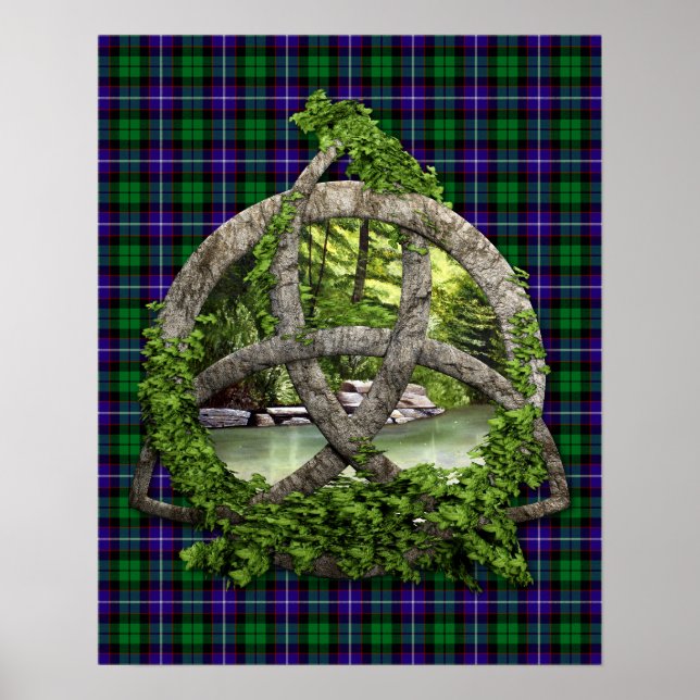 Clan Mitchell Tartan Celtic Trinity Poster (Vorne)