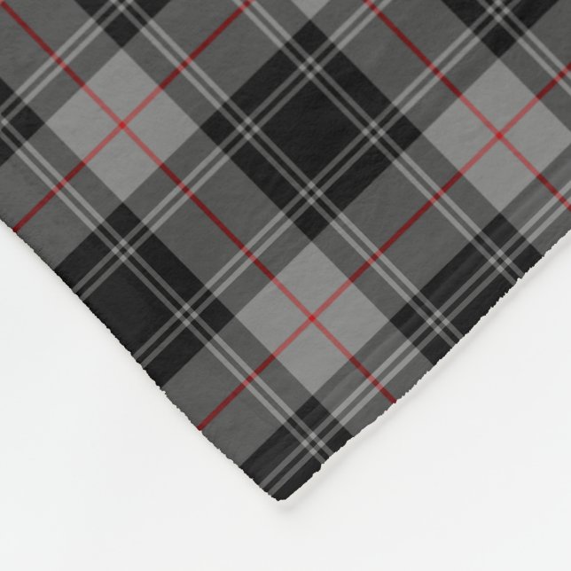 Clan Moffat Tartan Grau und Schwarz Kariert Fleecedecke (Ecke)