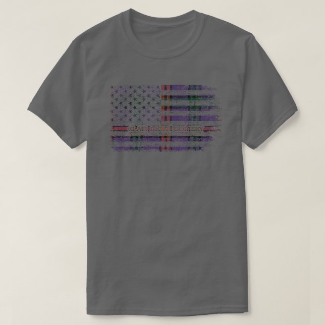 Clan Montgomery Scottish tartan US Flaggenkilomete T-Shirt (Design vorne)