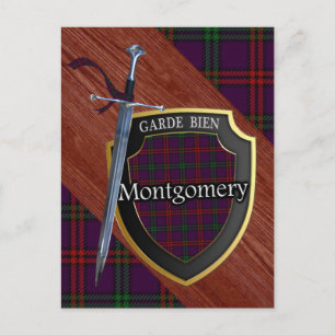 Clan Montgomery Tartan Sword & Shield Postkarte