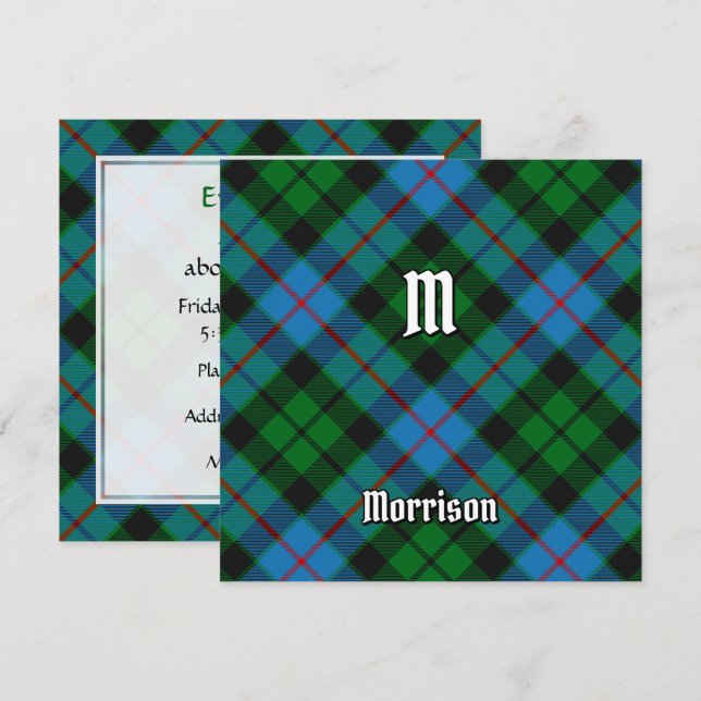 Clan Morrison Hunting Tartan Einladung (Vorne/Hinten)
