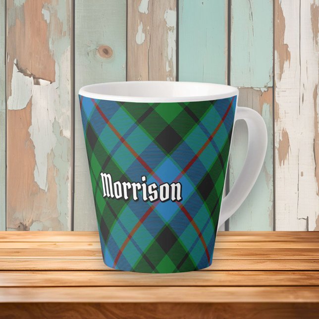 Clan Morrison Hunting Tartan Latte Tasse (Von Creator hochgeladen)