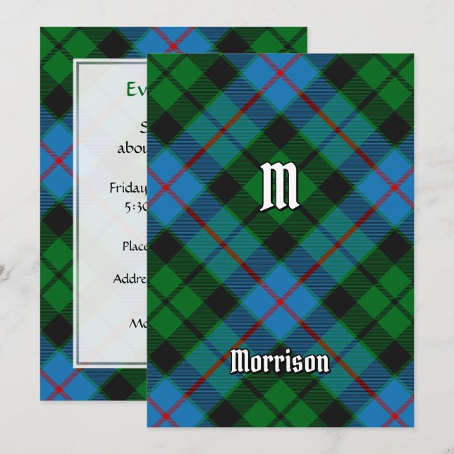 Clan Morrison Jagd Tartan Einladung (Vorne/Hinten)