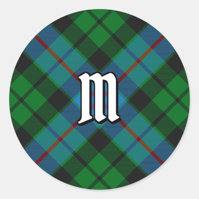 Clan Morrison Junting Tartan Classic Round Sticker (Vorderseite)