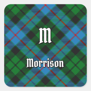Clan Morrison Junting Tartan Square Sticker