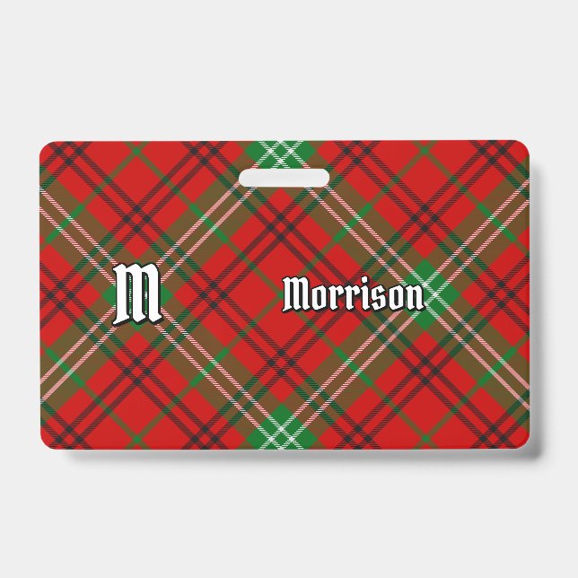 Clan Morrison Red Tartan Abzeichen Ausweis (Vorderseite)