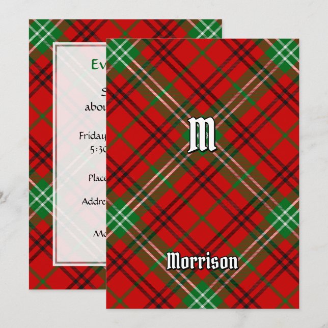 Clan Morrison Red Tartan Einladung (Vorne/Hinten)