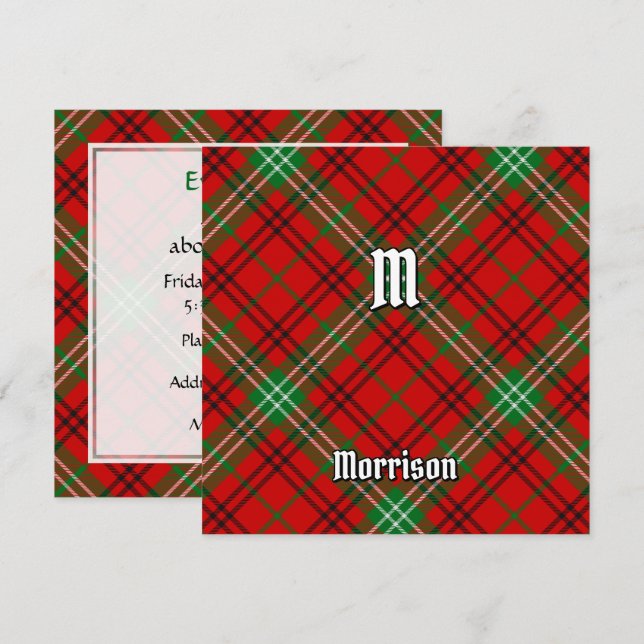 Clan Morrison Red Tartan Einladung (Vorne/Hinten)