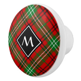 Clan Morrison Red Tartan Keramik Knob Keramikknauf