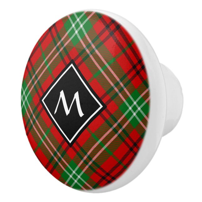 Clan Morrison Red Tartan Keramik Knob Keramikknauf (Rechts)