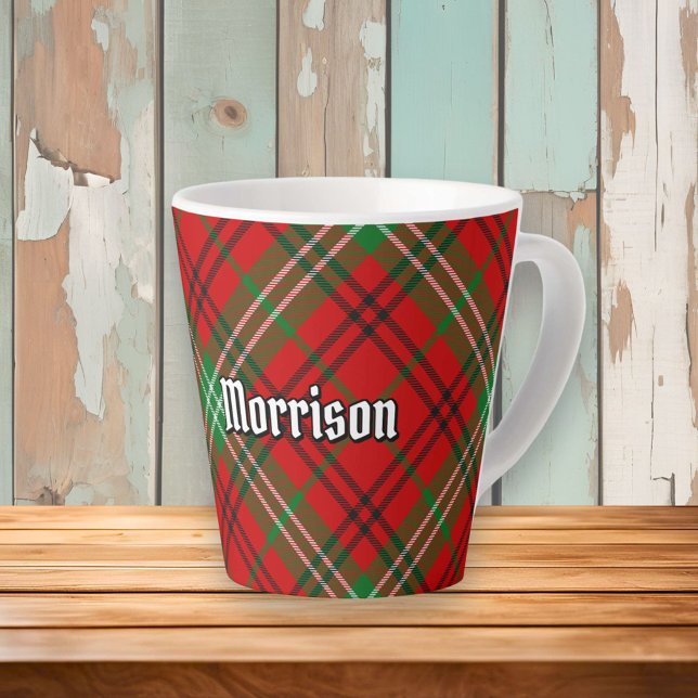 Clan Morrison Red Tartan Latte Tasse (Von Creator hochgeladen)