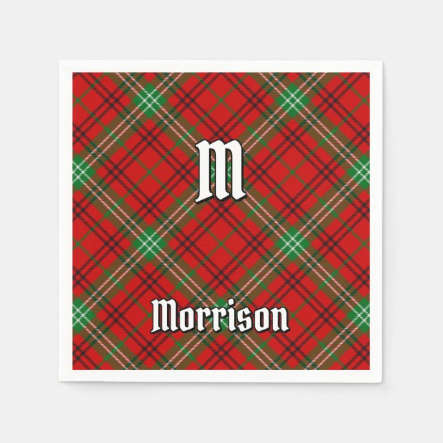 Clan Morrison Red Tartan Napkins Serviette (Vorderseite)