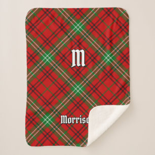 Clan Morrison Red Tartan Sherpa Blanket Sherpadecke