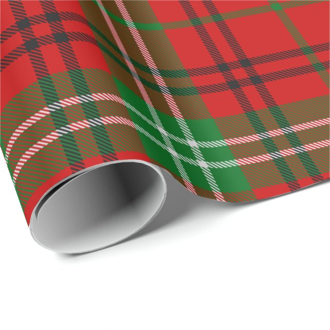 Clan Morrison Red Tartan Wrapping Paper Geschenkpapier (Rolleneckpunkt)