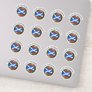 Clan Morrison Tartan Knot & Flag Aufkleber