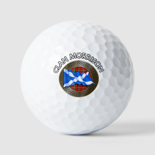 Clan Morrison Tartan Knot & Flag Golfball (Vorderseite)