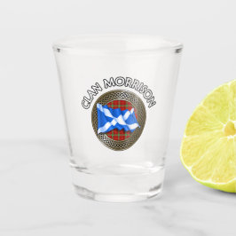 Clan Morrison Tartan Knot & Flag Schnapsglas
