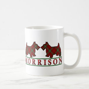 Clan Morrison Tartan Scottish Scottie Dogs Tasse