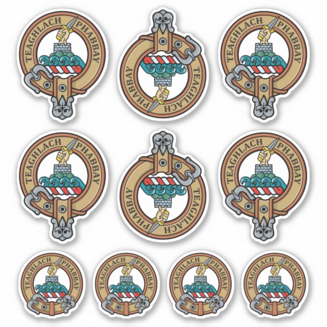 Clan Morrison Wappen Sticker Set (Vorderseite)