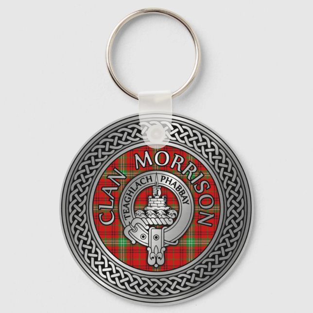 Clan Morrison Wappen & Tartan Knot Schlüsselanhäng Schlüsselanhänger (Vorderseite)