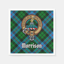 Clan Morrison Wappen über die Jagd auf Tartan Serviette