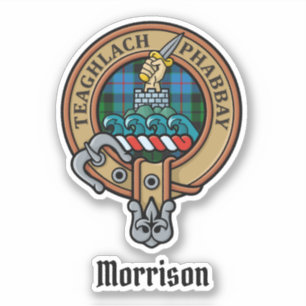 Clan Morrison Wappen über die Jagd auf Tartan Stic Aufkleber