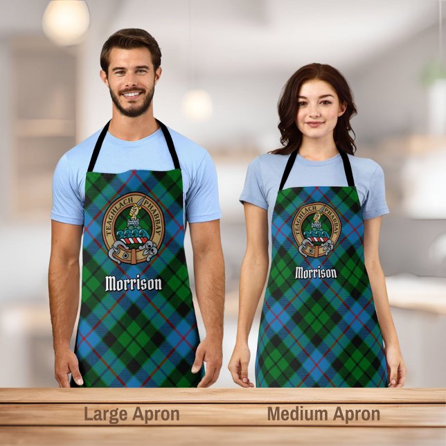Clan Morrison Wappen über die Jagd Tartan Schürze (Von Creator hochgeladen)