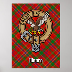 Clan Munro-Wappen auf Tartan Poster