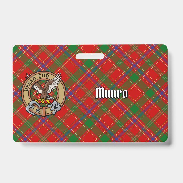 Clan Munro-Wappen über Tartan Ausweis (Vorderseite)