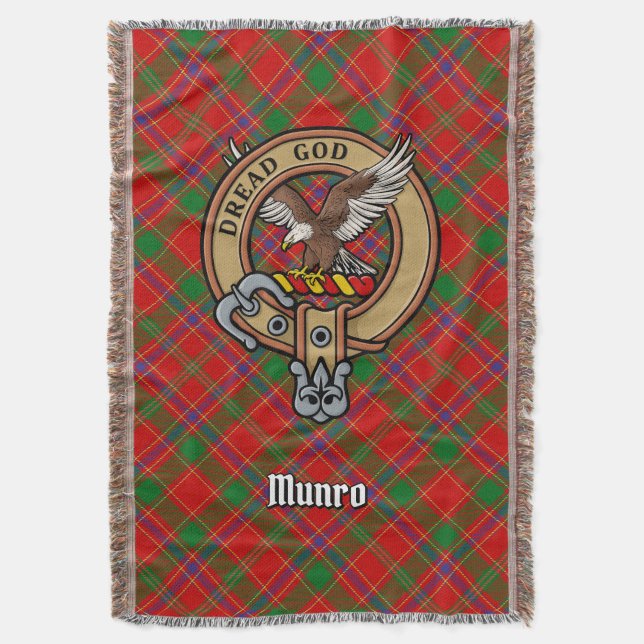 Clan Munro-Wappen über Tartan Decke (Vorderseite Vertikal)