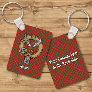 Clan Munro-Wappen über Tartan Schlüsselanhänger